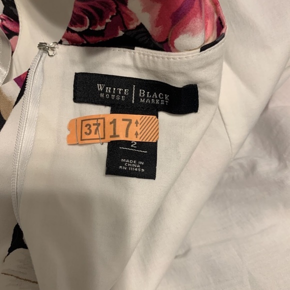 White House Black Market Magenta Floral Princess Rockabilly Dress Women's Size 2 - Picture 13 of 14